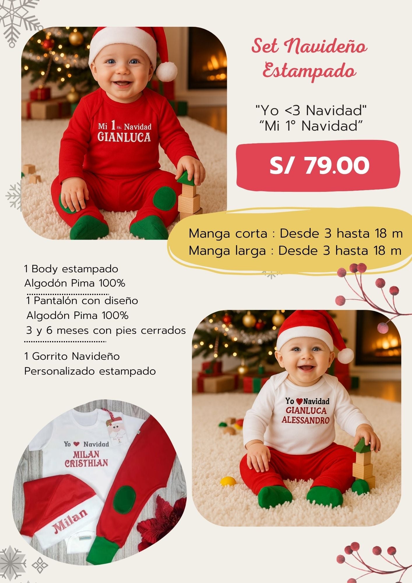 Mi primera Navidad bebés corazón