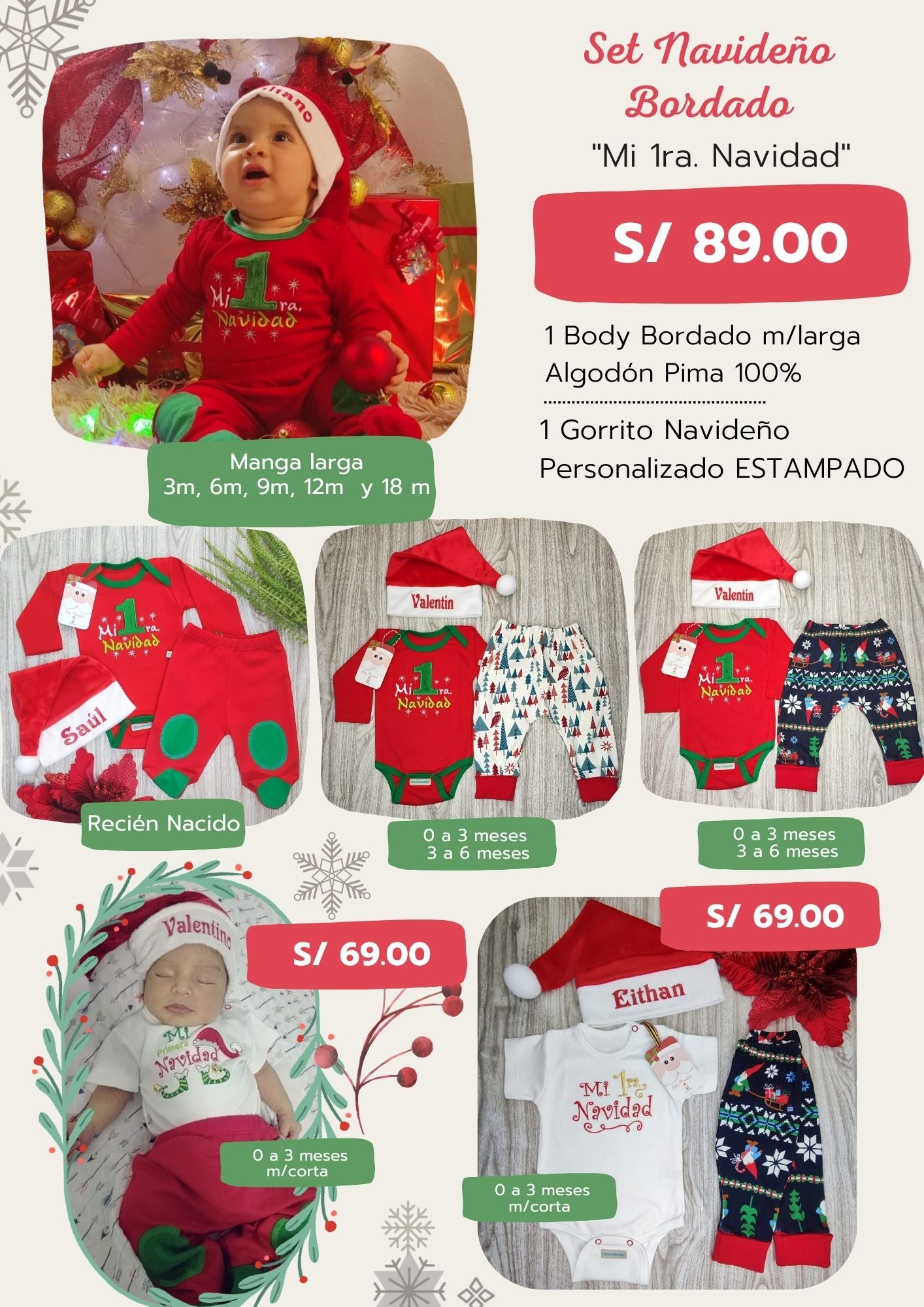 Mi primera Navidad bebés bordado