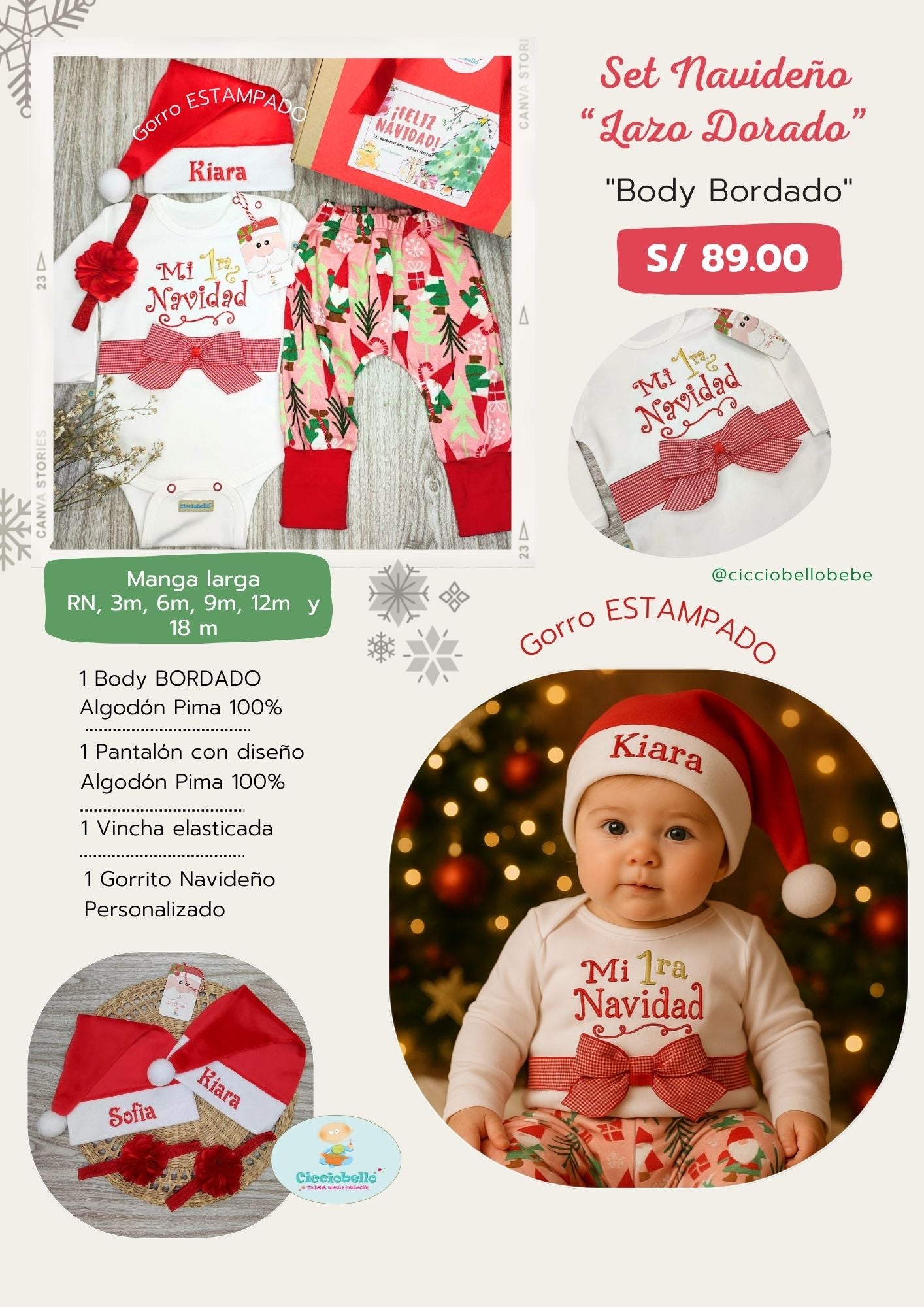 Navidad bordado nena