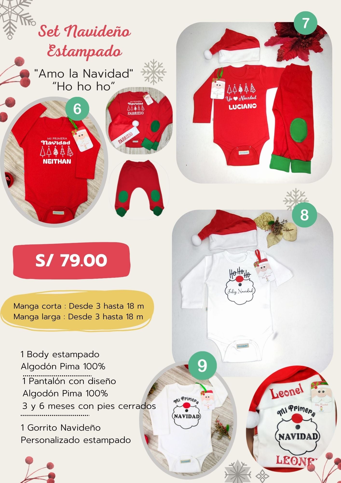 Mi primera Navidad bebés Rojo 2025