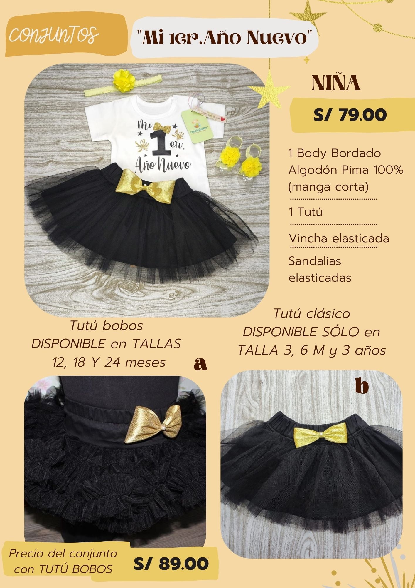 Ropa año nuevo niña 2026 con tutú