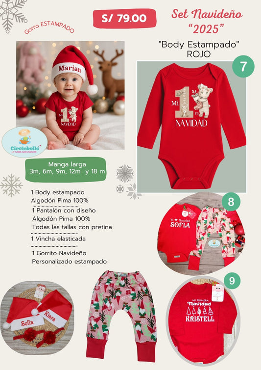 Navidad estampado rojo