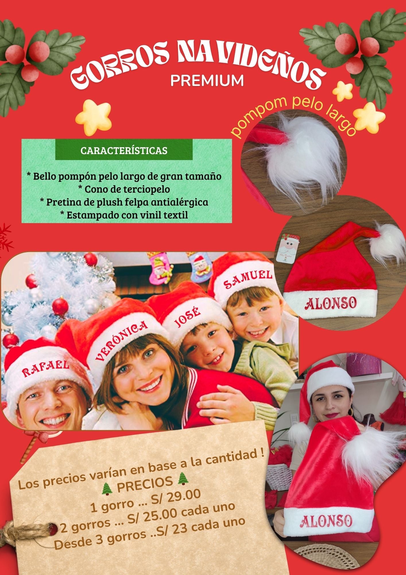 Gorros Navideños Personalizados
